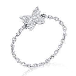 Butterfly Silver Chain Ring NSR-3178